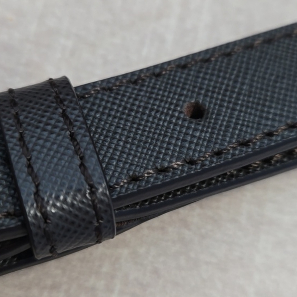 Prada Dark Brown Saffiano Leather Adjustable Bag Strap with Silver Hardware - Picture 9 of 10